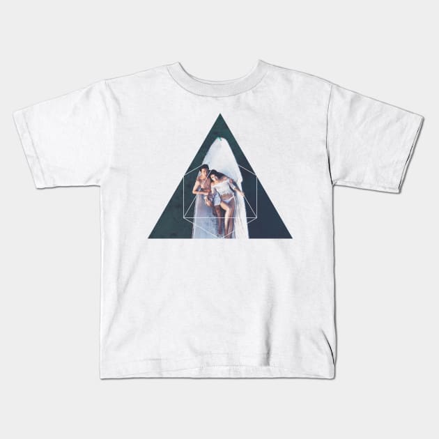 Surfboard Love Geometric Photography Kids T-Shirt by deificusArt